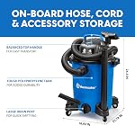 Vacmaster 4 Hauteur maximale HP 8 Gallon Aspirateur sec humide Léger Suction puissante Boutique sous vide avec fonction de souffleur pour les cheveux de chien, Garage, Voiture,Accueil & Atelier