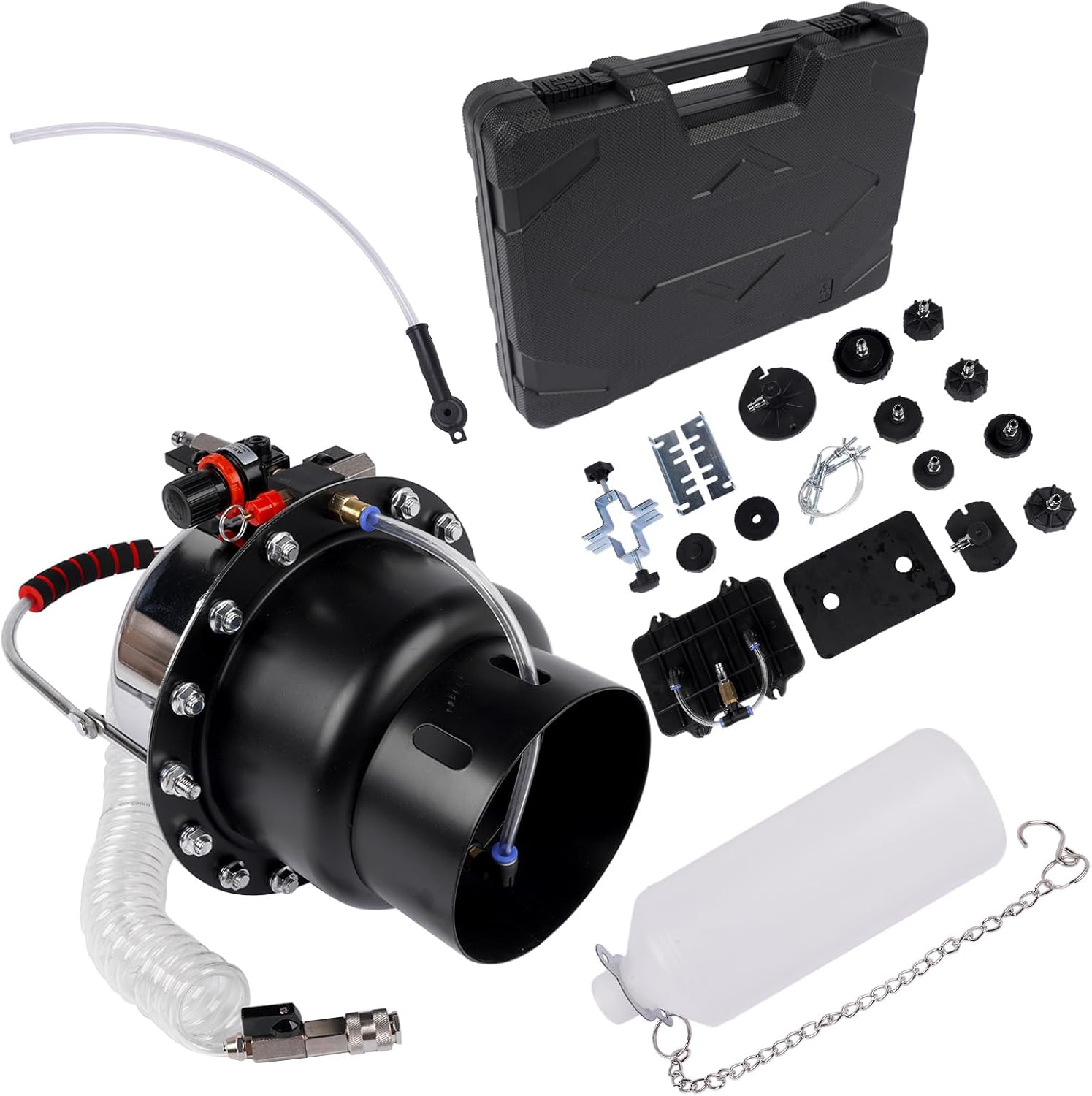 Black Pneumatic Air Pressure Bleeder Tool Kit Brake Clutch Fluid Bleeding Tool 5L