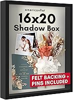 Americanflat 16x20 Shadow Box Frame Silhouette Collection - Black Plexiglass Deep Display Case for Memorabilia, Medals, Photos - Tabletop Wall Mount