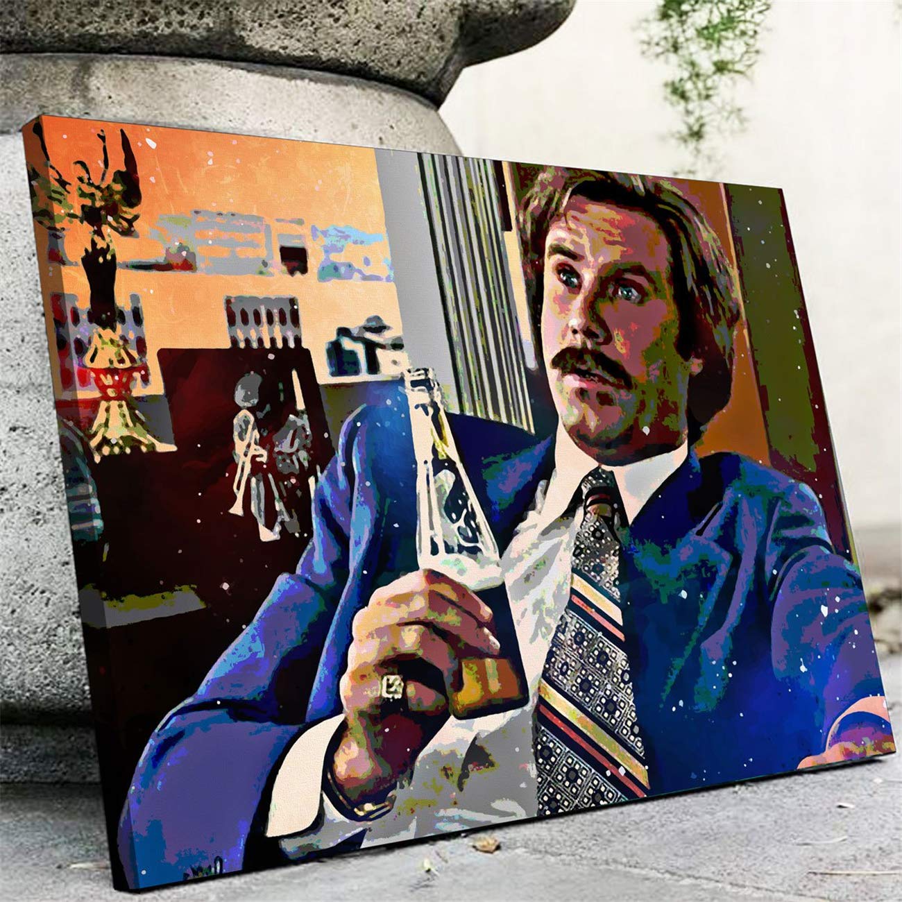 NATVVA Canvas Art Ron Burgundy Wall Art Poster Wall Decor Vivid Color Prints Painting Picture Artwork Home Decoration for Living Room Bedroom No Frame