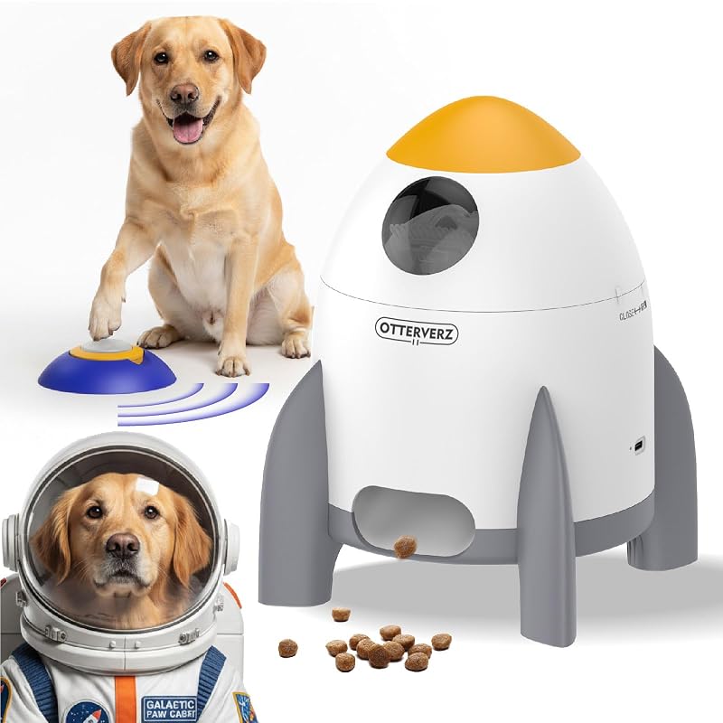 Comedouro lento interativo para cães com dispensador de petiscos e controle remoto OtterVerz 11, 280 mL