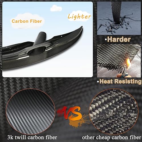 Miniatura 4 de MCARCAR KIT Borde delantero de fibra de carbono para BMW Serie 3 M3 E90 E92 E93 2-Door 4-Door 2008-2013 parachoques delantero Lip Chin Spoiler