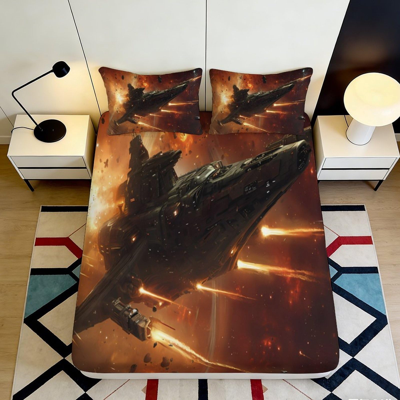 Qjzxknhpgr Style-9 3D Printed Fitted Sheet Microfiber Galaxy Starry Sky Bed Cover For Adult And Teen Bedroom Decor, Dustproof And Easy To Care For, Suitable For Home And Guest Room Use 90X200x25cm