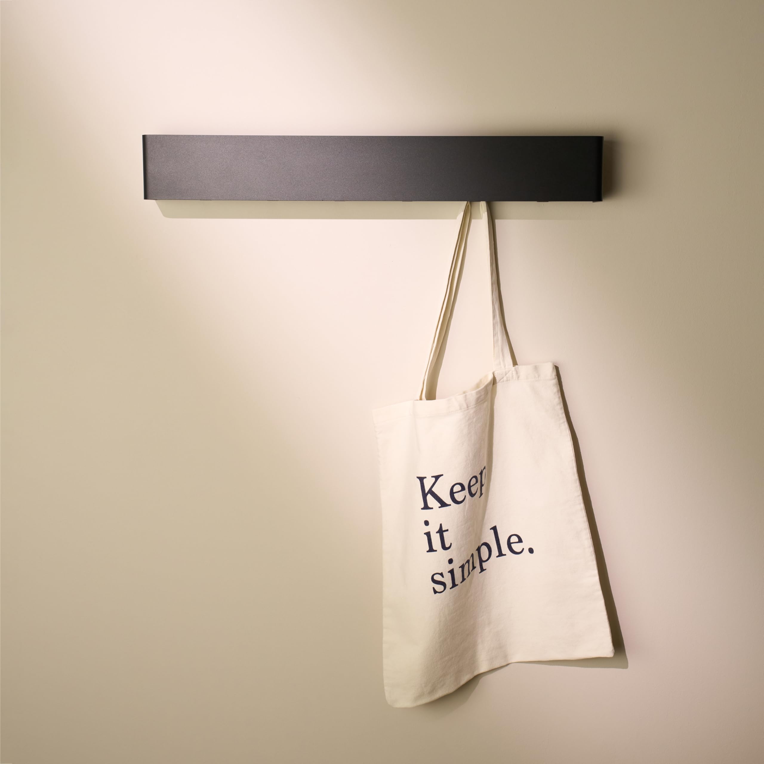 Designfabrik Hamburg Matt Black Designfactory Hamburg Coat Hooks Wall Mounted | Metal Clothes Rail | Coat Rack | Coat Hook For Wall | Modern Coat Hanger With Hidden Hooks | 57 Cm |