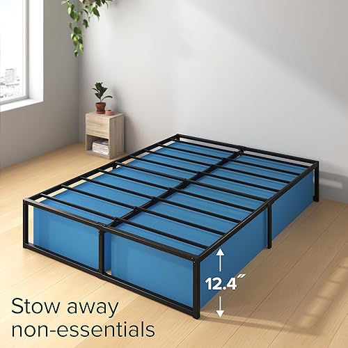 Miniatura 35 de Zinus plataforma de cama/Base de colchón de 14 pulgadas, no necesita sommier/soporte de rejilla de acero, cama doble, Acero, Negro
