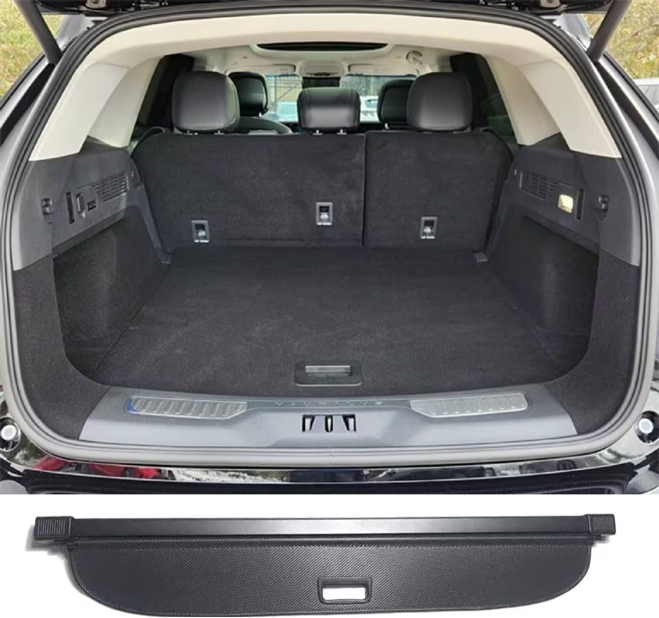 Retractable Cargo Cover Compatible with Lincoln Nautilus 2024 2025 2026, Rear Privacy Screen Car Storage Trunk Luggage Tonneau Security Shade Protector Anti Theft Shield (Carbon Fiber Style)