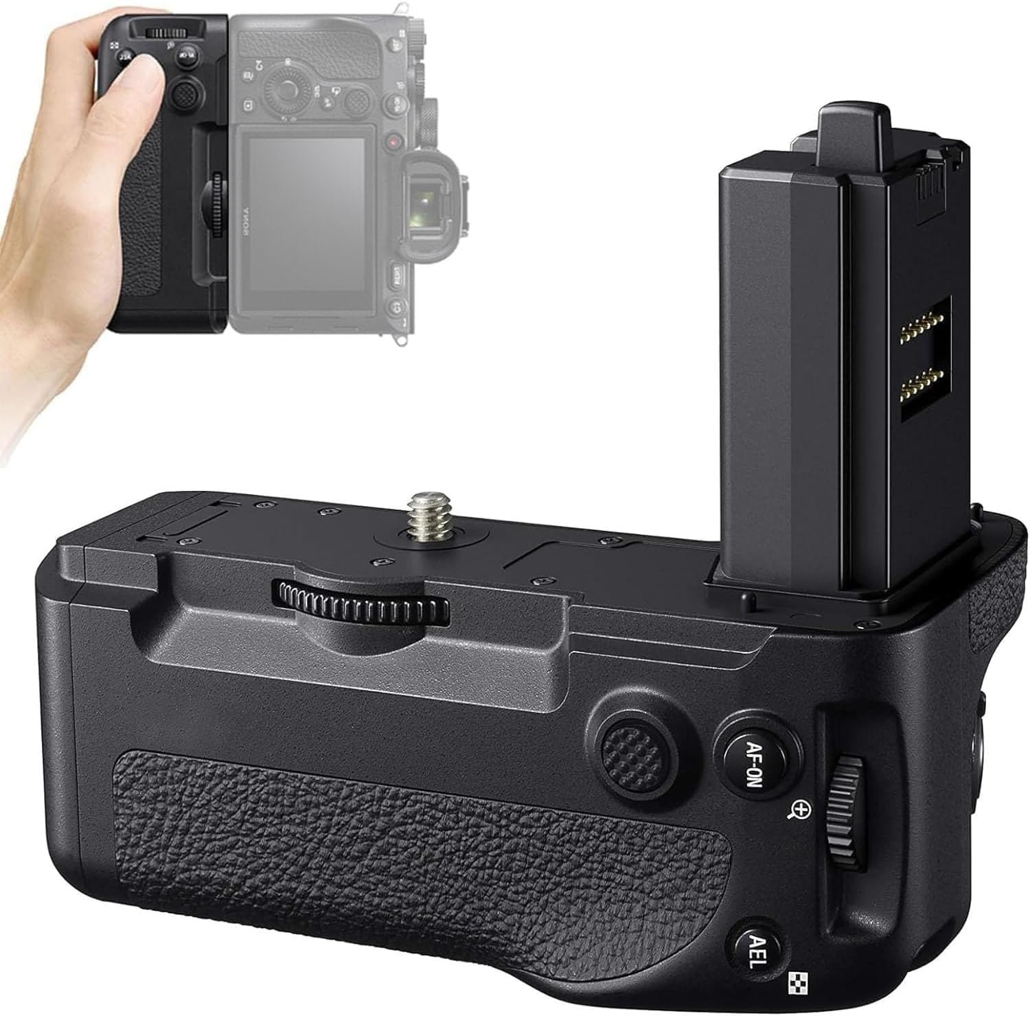 VG-C4EM Battery Grip Replacement for Sony A9II A7RV A7M4 A7RM4, Dual NP-FZ100 Battery Slots, Ergonomic Non-Slip Grip, Easy Installation