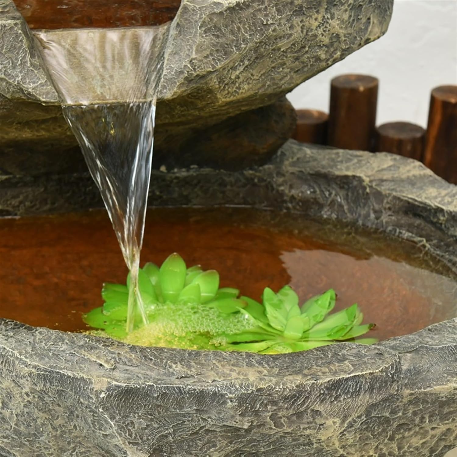 GLigeT Tabletop Fountain Water Decoration, Living Room Balcony Outdoor Courtyard Rockery Fountain Landscaping, Creative Landscape Fish Pond Landing Decoration Tabletop Water Fountain (Color : B)