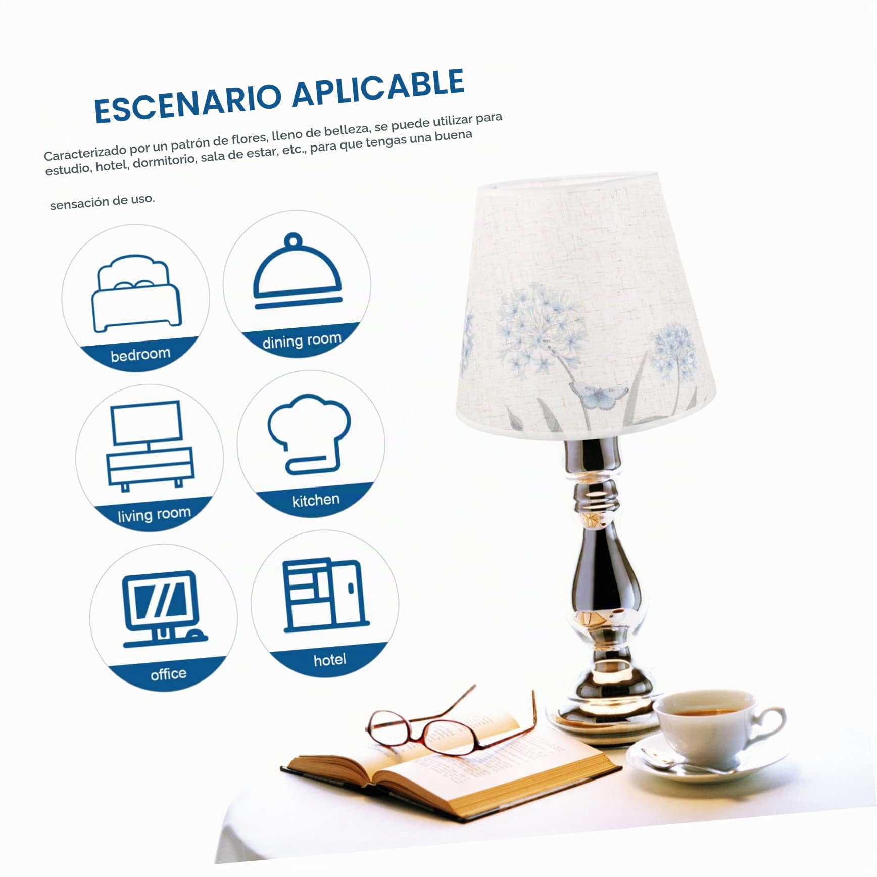 HOMSFOU Pantalla Luz De Mesa Azul Claro Lámpara Decorativa Pantalla Cubierta De Lámpara De Techo Plancha