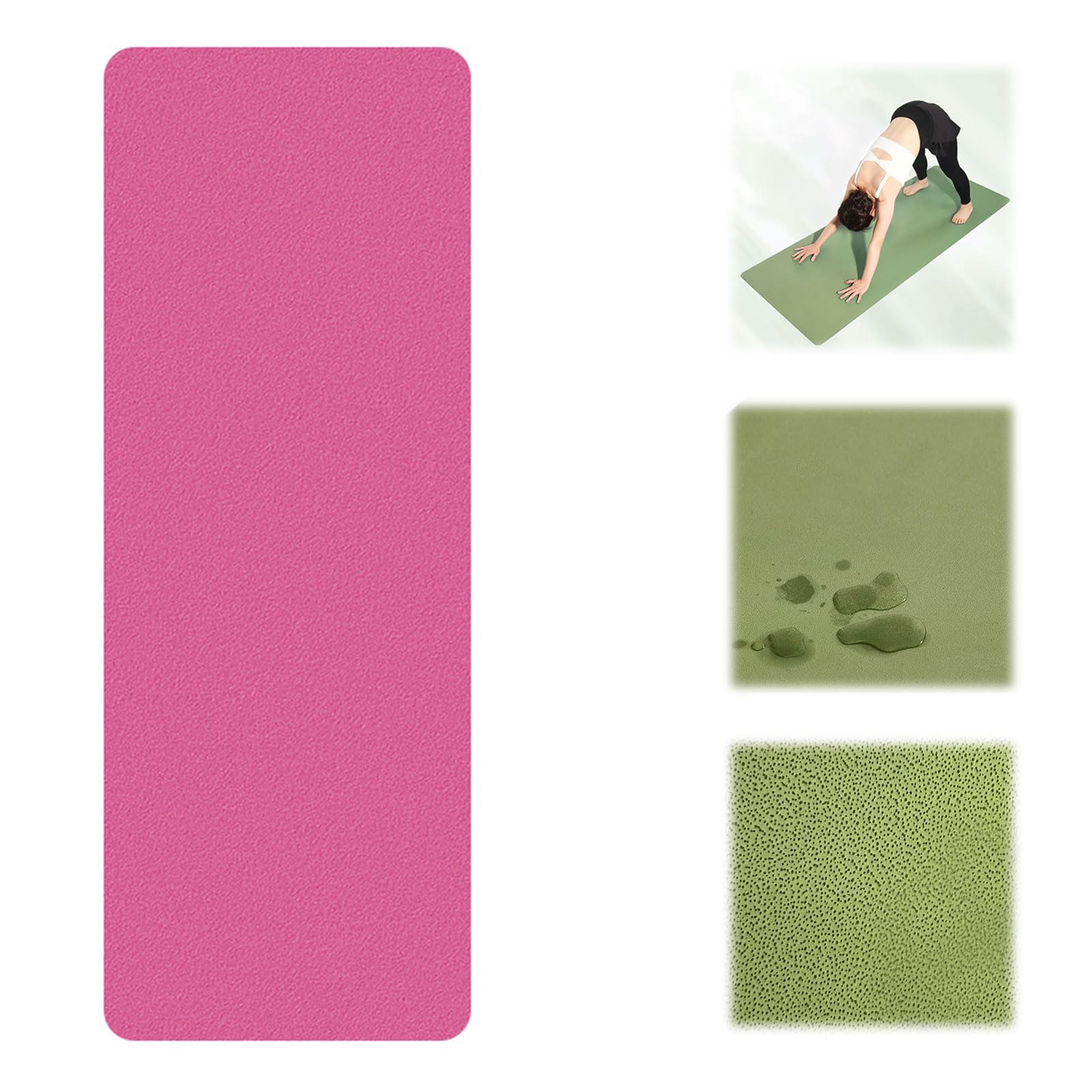 Tappetino Yoga in Gomma Naturale dal Colore Fresco, Antiscivolo, Resistente all'Usura e Ammortizzante, Adatto per Sport, Danza e Fitness