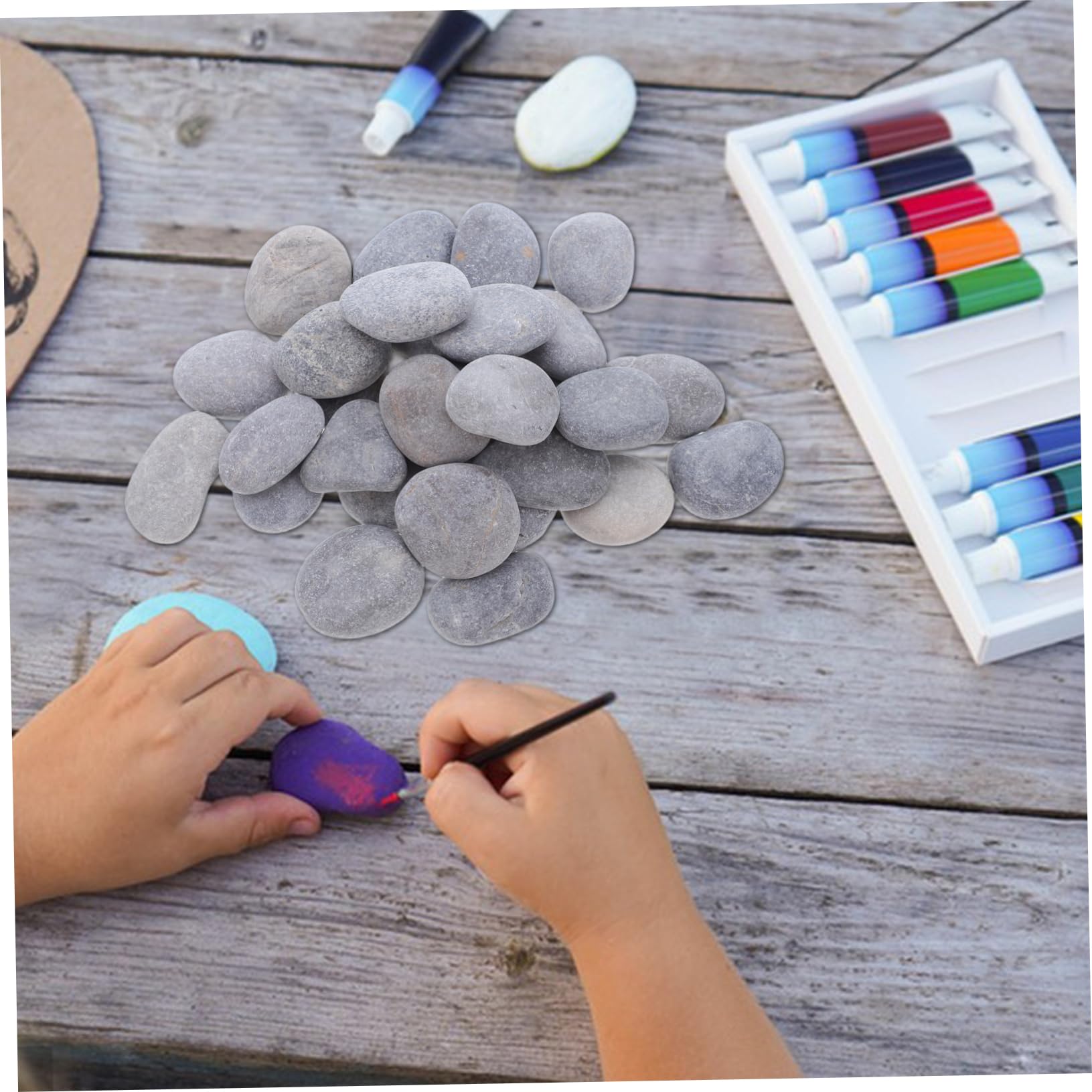 Beaupretty Kieselsteine Bemalen 50 Stück Verschiedene Größen 1-5cm Natursteine Für Kreative Kunstwerke Und Balkon Dekoration