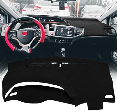Dash Cover Mat Custom Fit for Honda Civic, Dashboard Cover Pad Carpet Protector F234 Black