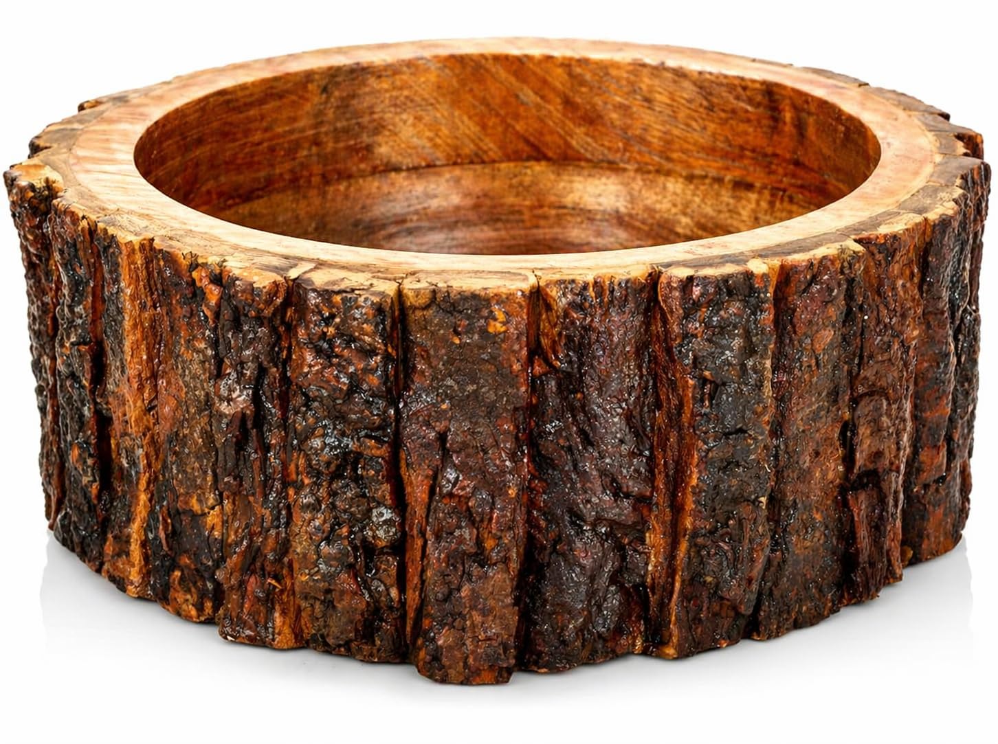 Cuenco de madera vaciabolsillos para organizar llaves en la entrada
