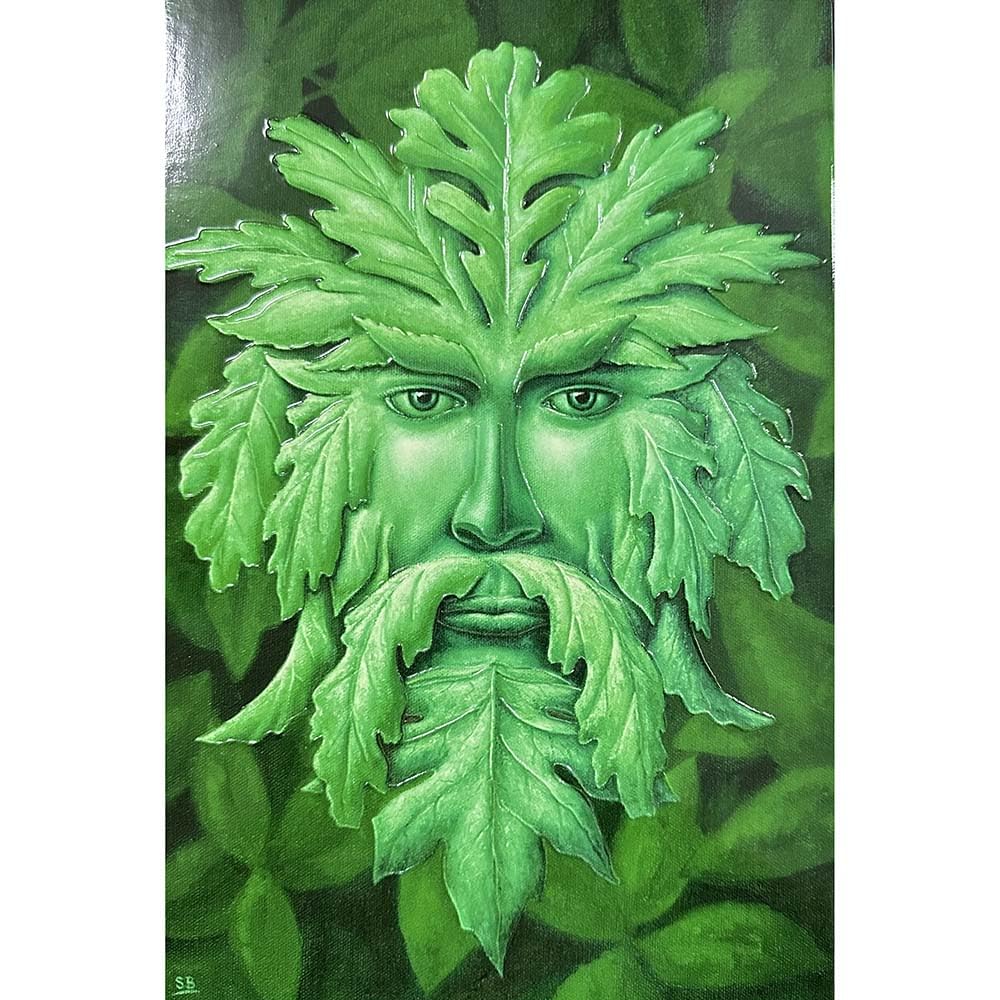 Old Tupton Ware Multicolour Decorative Art Tile (19 X 29 Cm) - Green Man