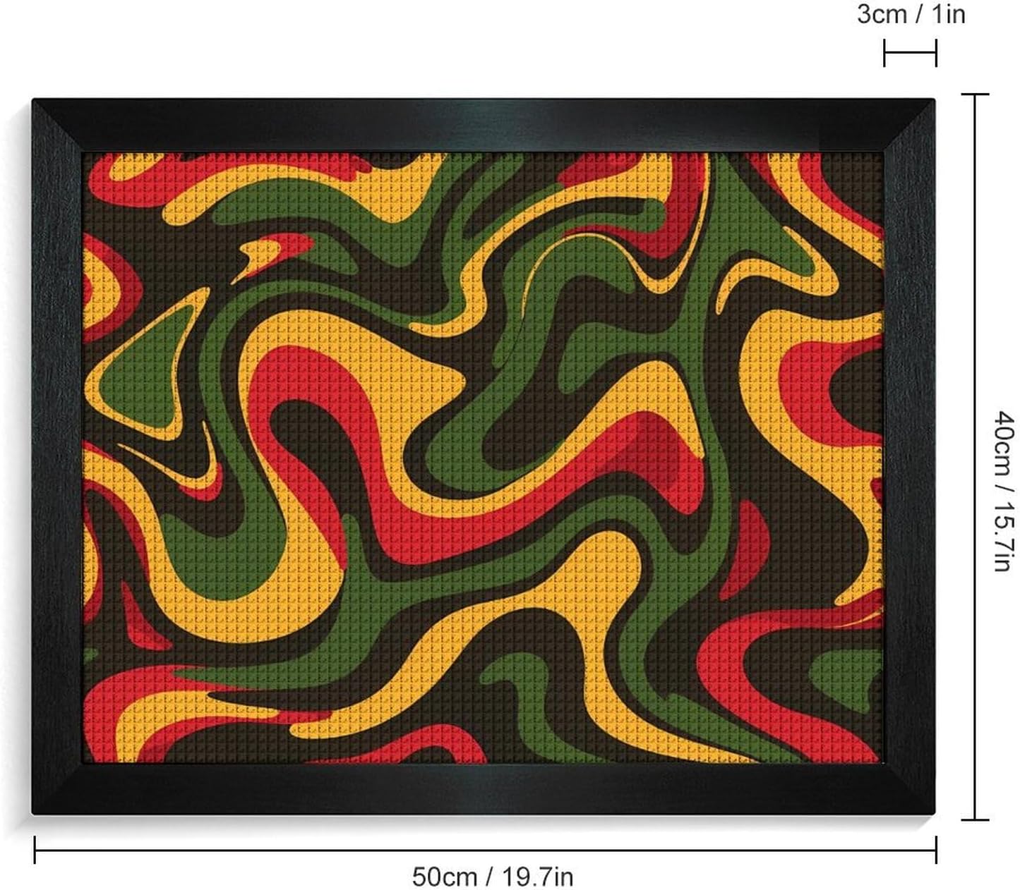 Rasta Colors Pattern Printed Diamond 5D Painting Kits DIY Full Drill Crafts for Home Wall Decor 16x20 Inch Blackwood 50 * 40cm