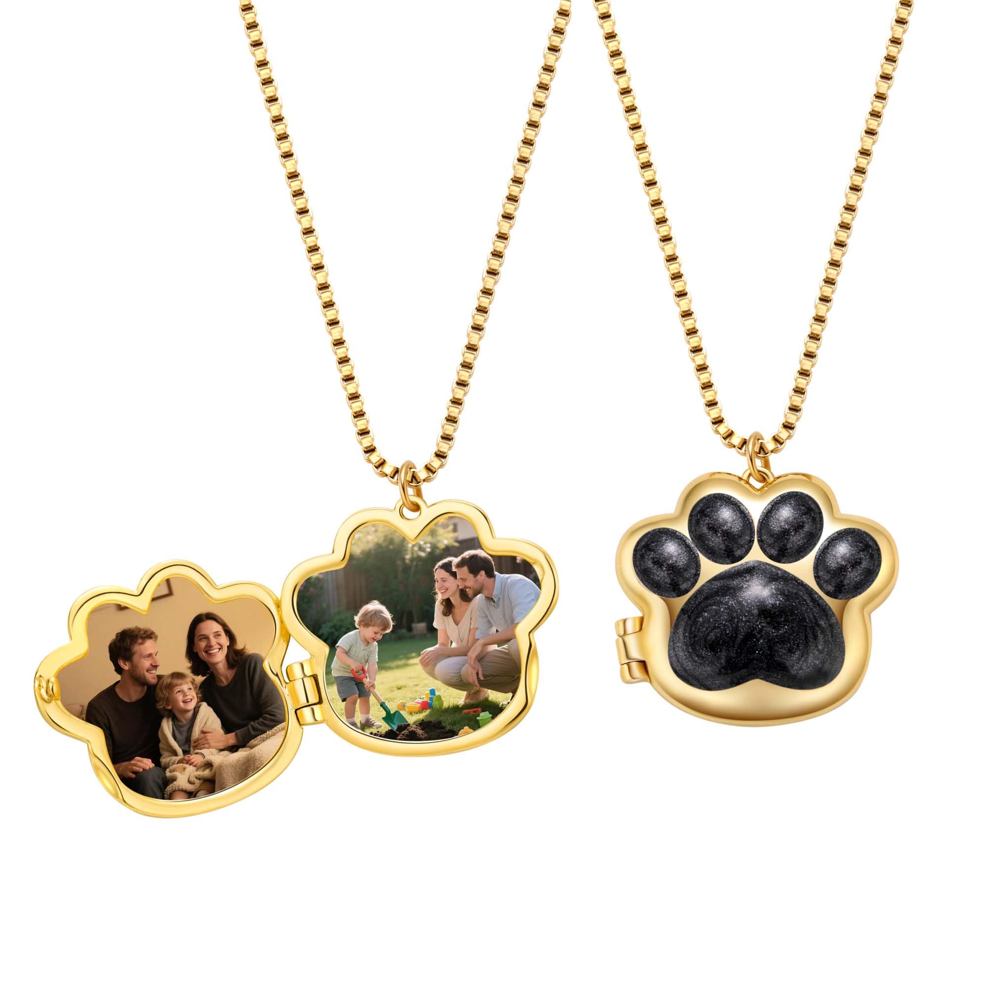 Collar con medallón personalizado con huella de mascota y foto Collares conmemorativos personalizados para perros Joyas Regalo Collar con huella de gato y perro para mujer
