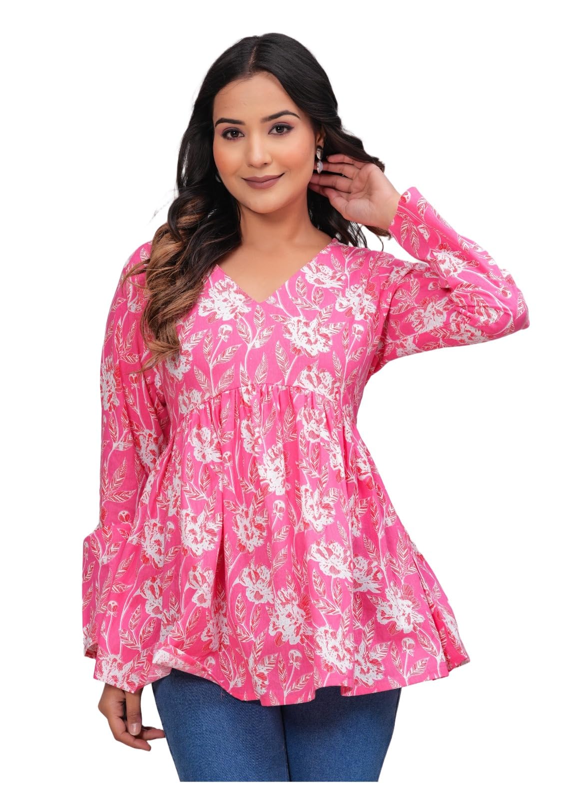 Women's Cotton Embroidery Flared Top-image-47