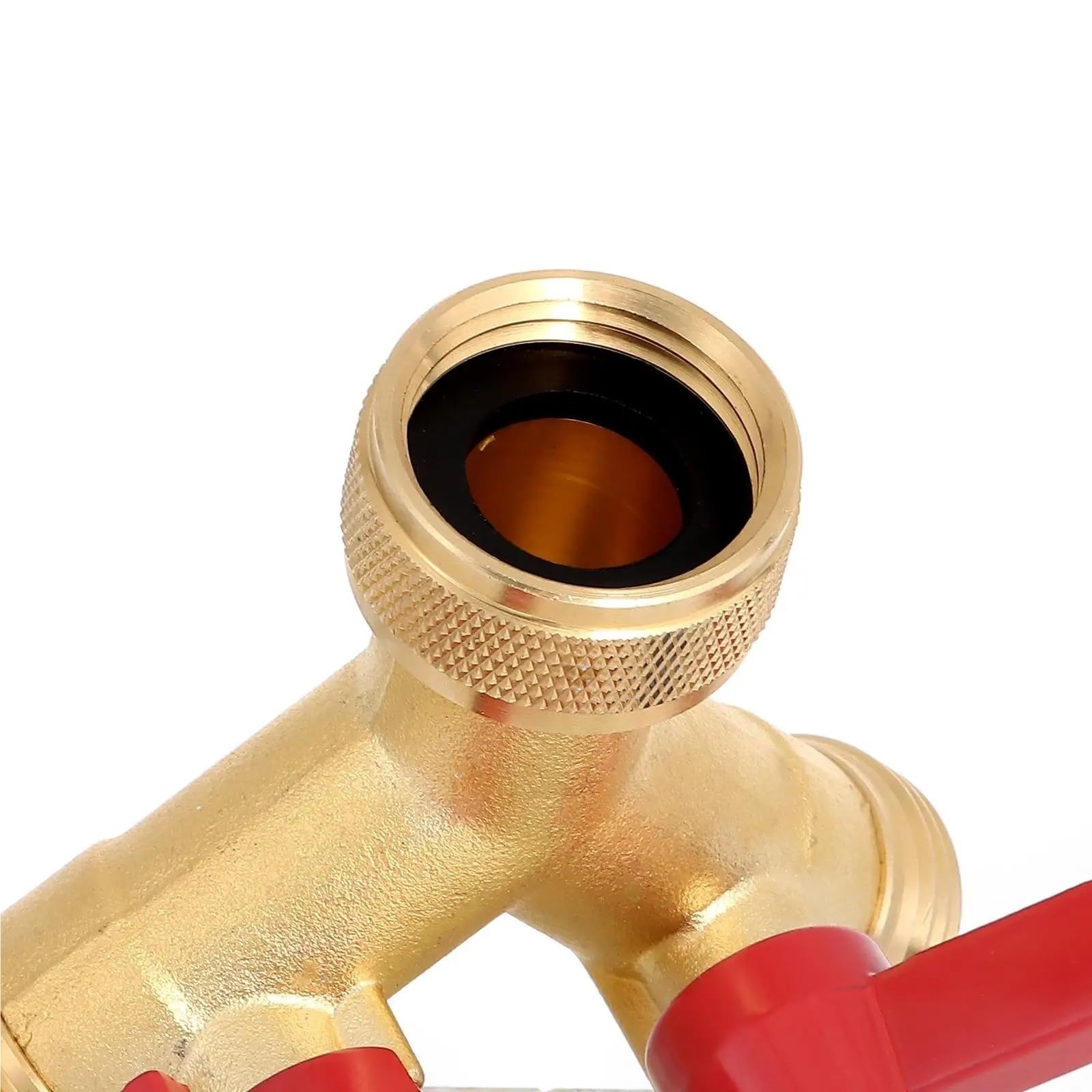 Maniglia di prolunga for Splitter for Tubo da Giardino in Ottone Inossidabile 304 con valvola a Y, Filettatura 3/4 GHT per Irrigazione Giardino(Gold-3 Way)
