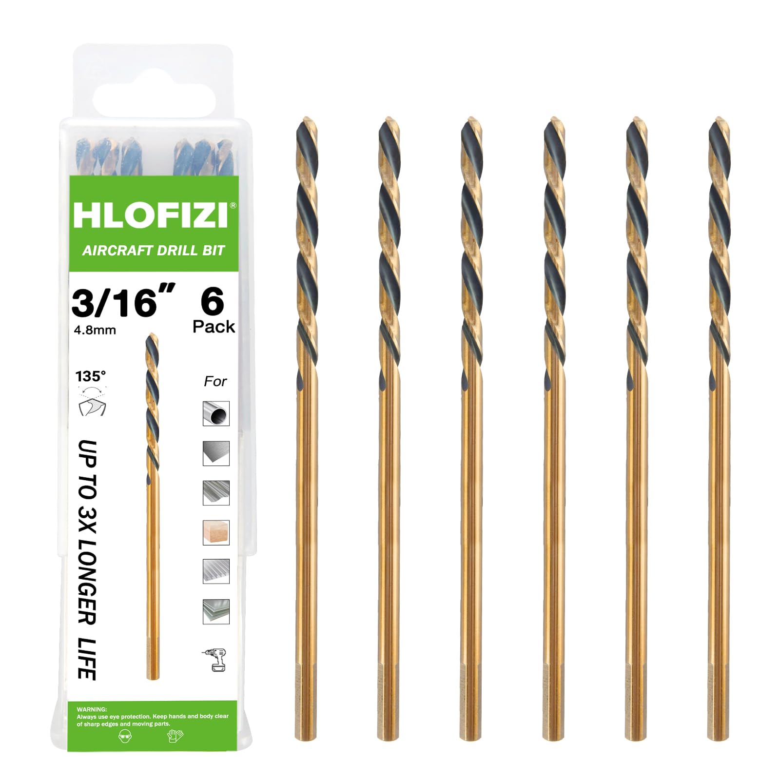 Extra Long Drill Bits - 6 Pack M2 HSS -1 Extra Long Drill Bits - 6 Pack M2 HSS -1