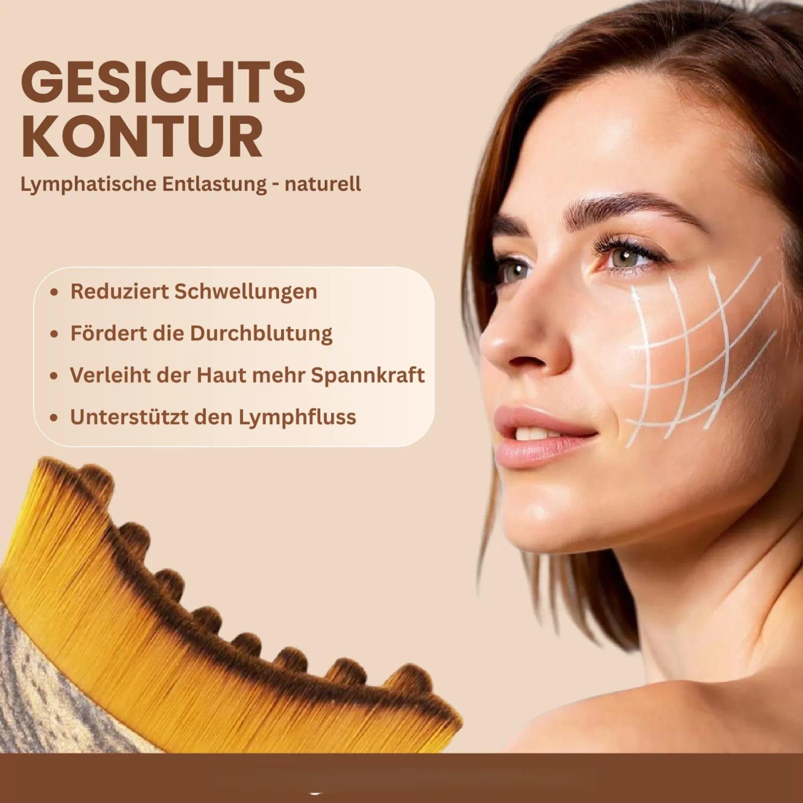 Aluvea GloBrush，Lymphatic Facial Brush, eine Konturierungs-Massagebürste für die Gesichtsreinigung und Kinnformung，Massieren Sie die Augen und Halsregion(Zwei)