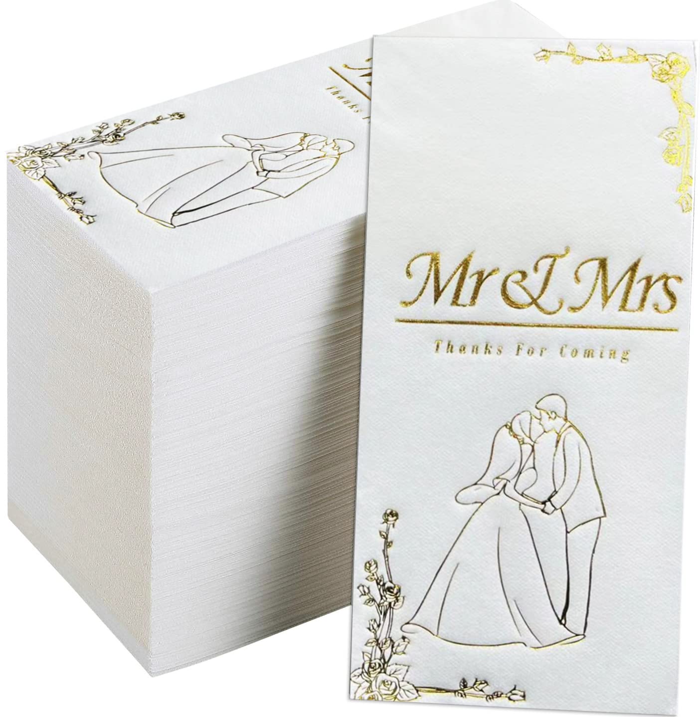 Servietten Gold Dots, 80 Stück 2 lagig Golden Foiled Papierservietten