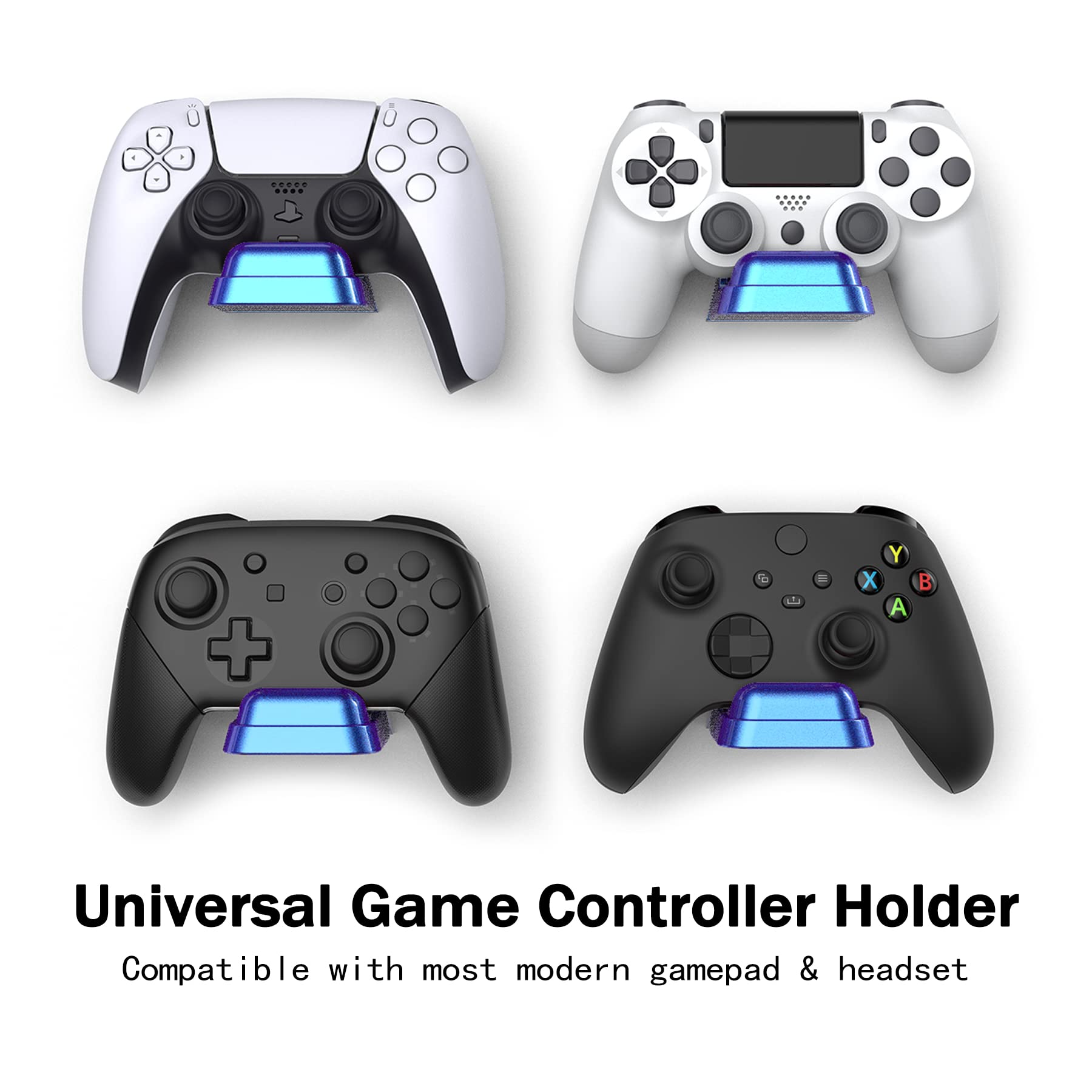playvital Supporto Controller da Parete per PS5, Xbox Series S X, Nintendo Switch - Leggero, Ventosa, Scrivania - Viola