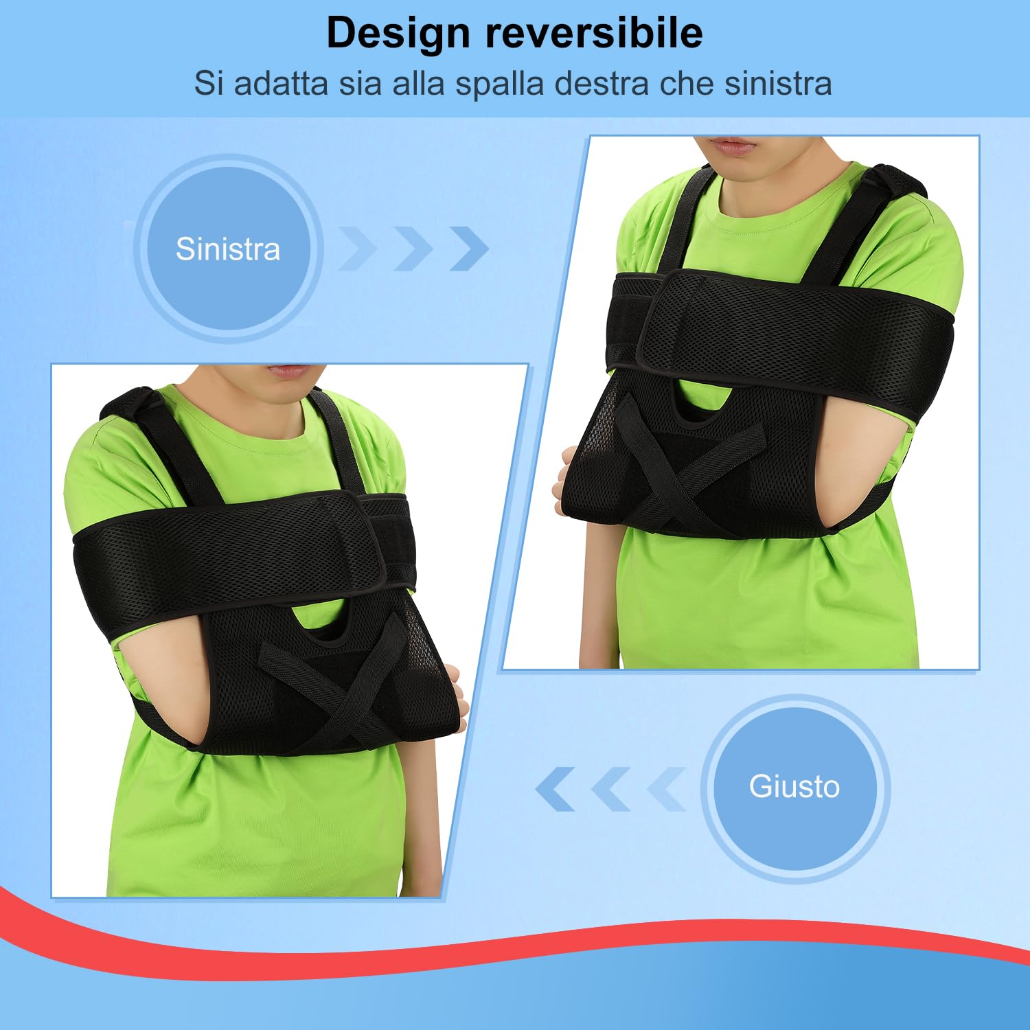 supregear Tutore Spalla e Braccio, Spalla Immobilizzatore, Regolabile Fascia Braccio Rotto Per Polso Rotto, Gomito, Braccio, Spalla Lussata, Si Adatta Bambini, Adolescente, Donne Magre