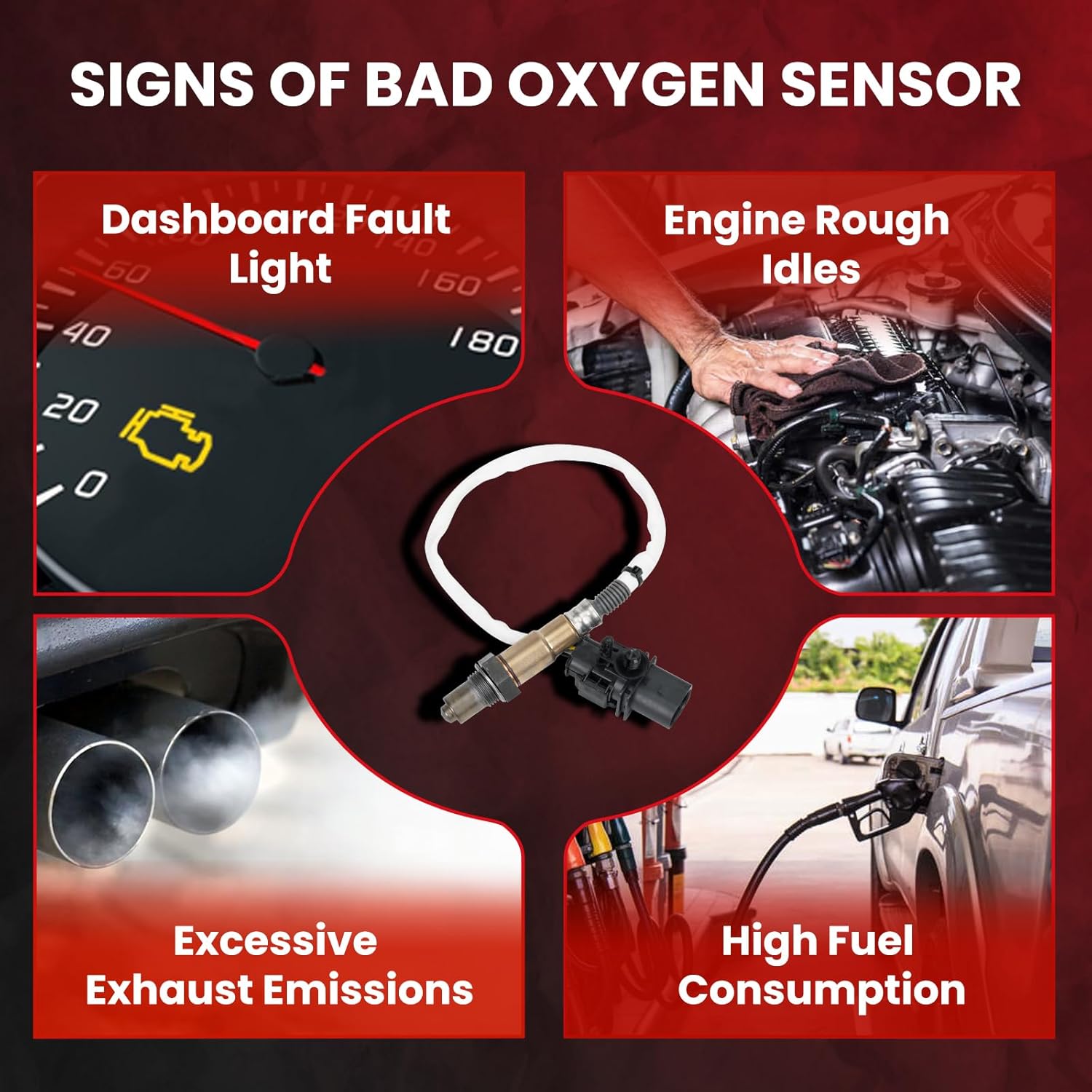 MOCA Upstream Oxygen Sensor 234-5113 fits for Ford 2009-2010 F150 4.6L 5.4L, 2009-2012 Escape 2.5L, 2009-2014 E150 4.6L 5.4L, for Lincoln 2009-2014 Navigator 5.4L, 2010-2016 MKS 3.5L