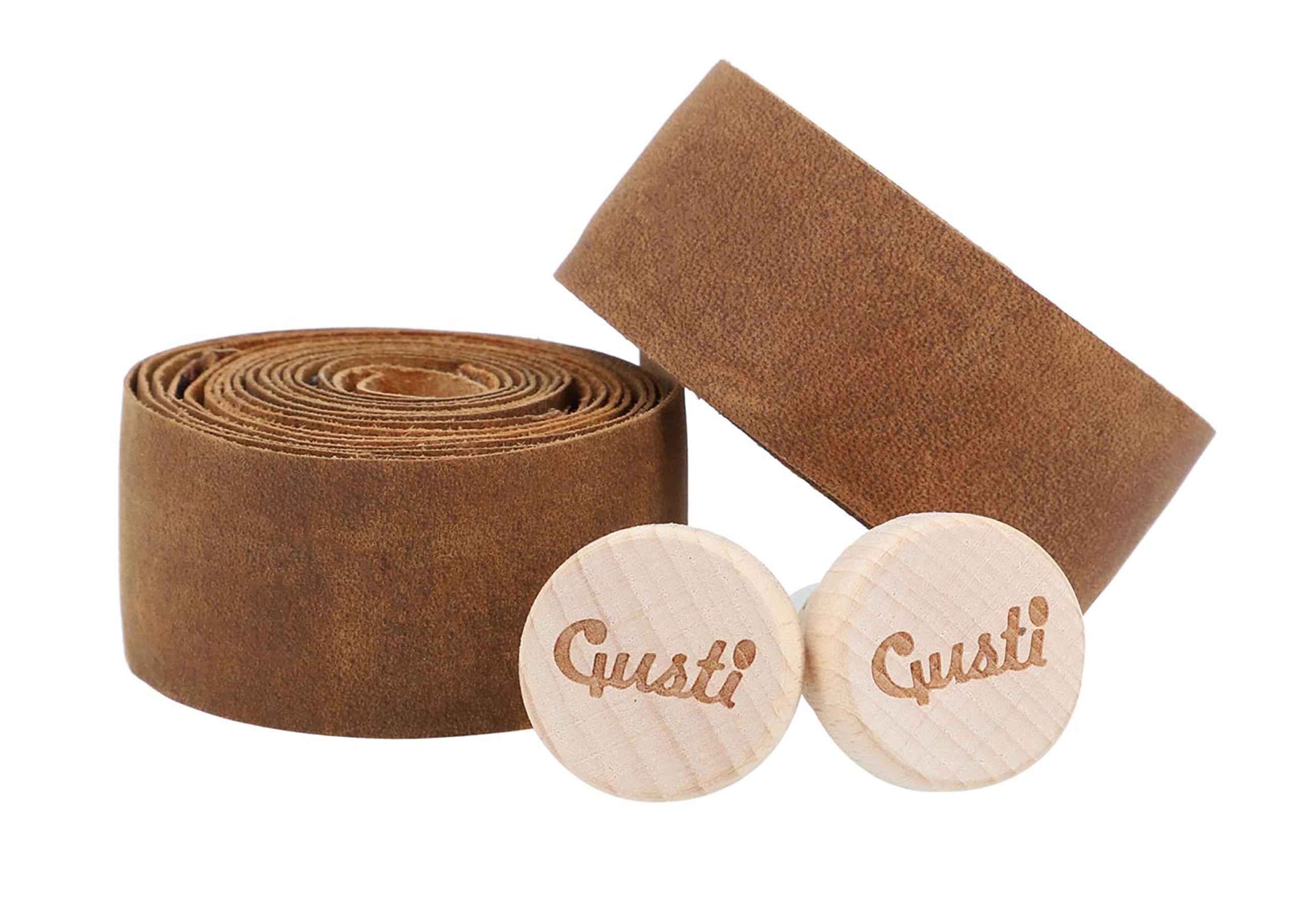 Gusti Adri V Handlebar Tape Leather Size 200 cm Genuine Leather Including Cork Leather Tape Bicycle Accessories Brown Leather