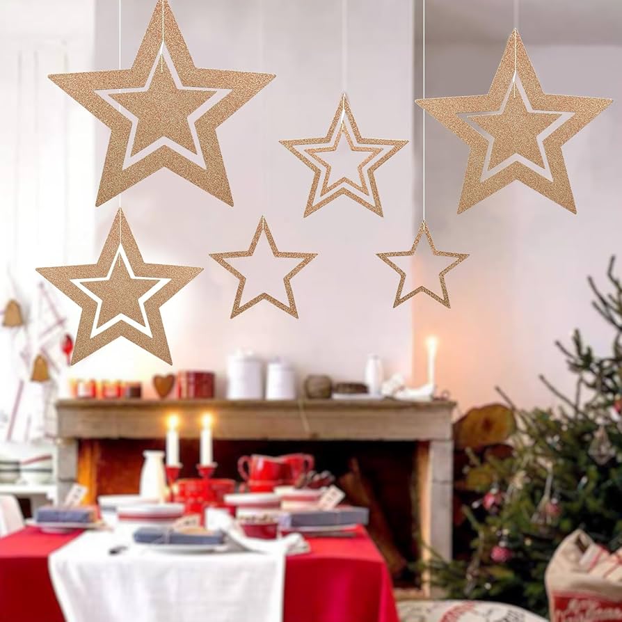 Amazon.co.jp: MrMrKura クリスマス 飾り 星型 星飾り 21個 透かし彫り