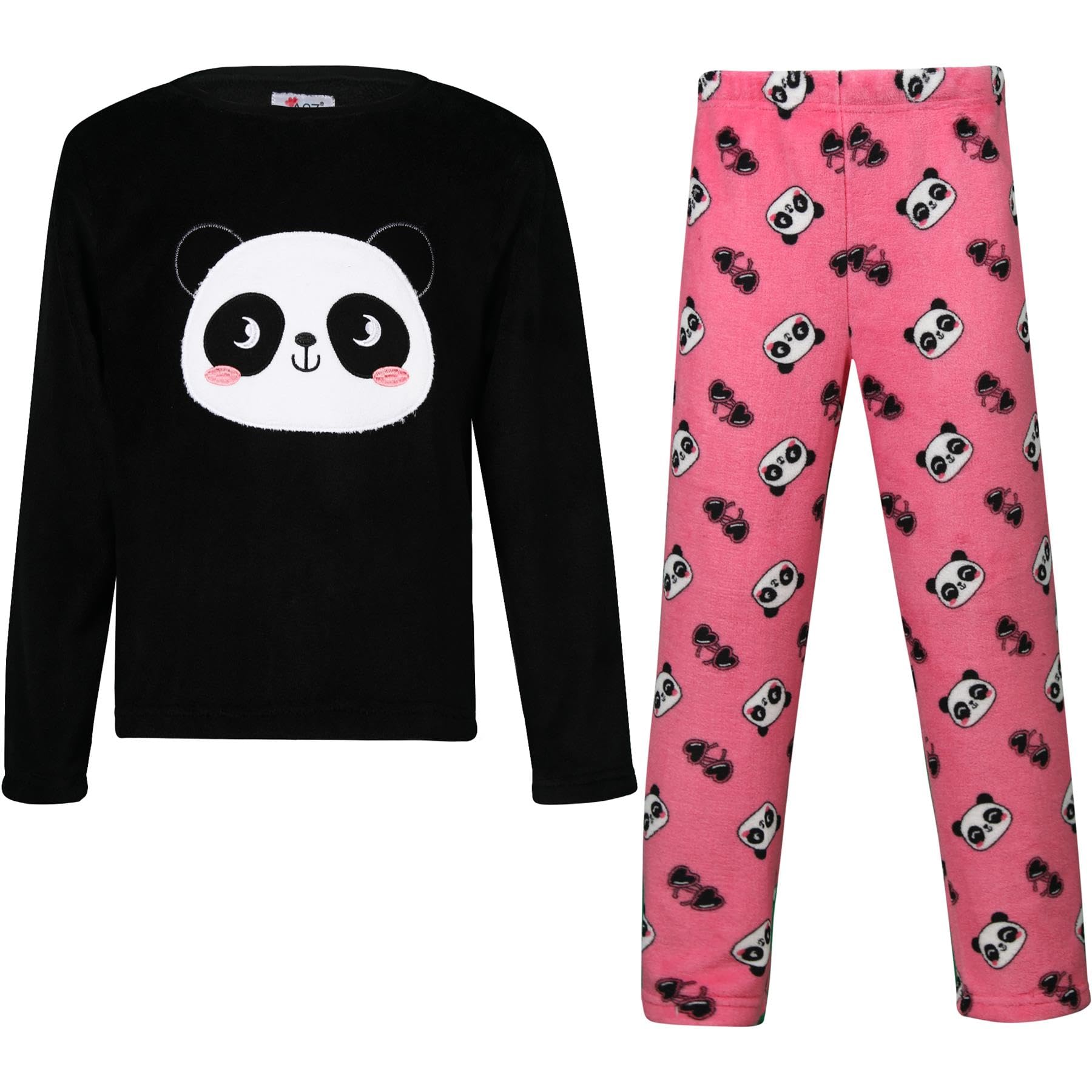 A2Z 4 Kids Bambine Pigiama 2 Pezzi Morbido Soffice Pigiama Abbigliamento da Casa Panda Accogliente Pigiama Completo Comodo Leggero Manica Lunga Top Pantaloni Pigiama Completo età 3-14 Anni