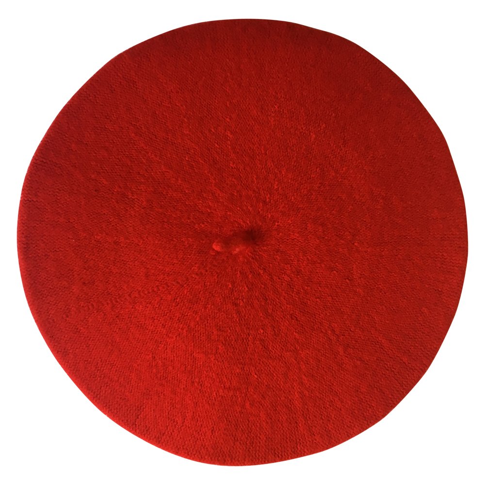 Central Chic Women's Plain Beret Hat 100% Wool French Beret - Red