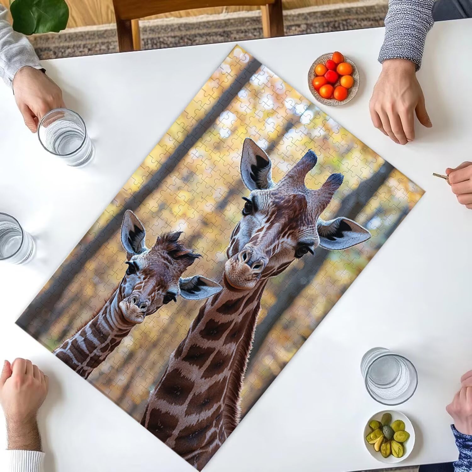 1500 Pezzi di Puzzle, Giraffe della foresta1500 Pezzi di Puzzle per Adulti, Regalo di Anniversario e Natale, Decorazione Della Casa, Prevenzione Della Degenerazione Cerebrale Negli Anziani v-733
