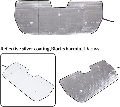 Miniatura 7 de Parasol para parabrisas delantero compatible con RIVIAN R1T 2022-2024, cobertura completa, película protectora interior reflectante UV de verano,