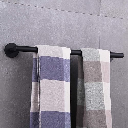 Miniatura 8 de BEIGEEWY Toallero de baño de acero inoxidable de 18 pulgadas, accesorios de baño modernos, montaje en pared, negro mate