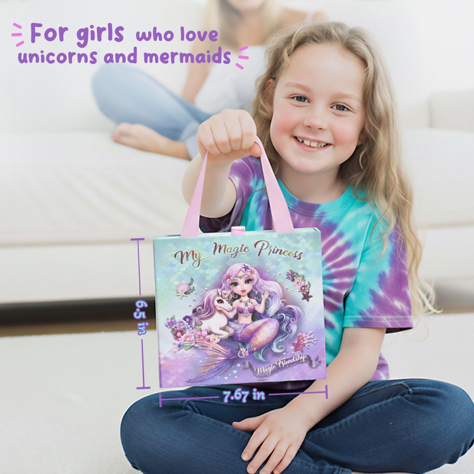 Mädchen-Charm-Armband-Bastelset: Geschenk ideal für 6, 7, 8, 9 Jahre alte Mädchen, Geburtstagsgeschenke, Meerjungfrauen-Schmuck, Kunst und Handwerk für Kinder im Alter von 8–12 Jahren, die die