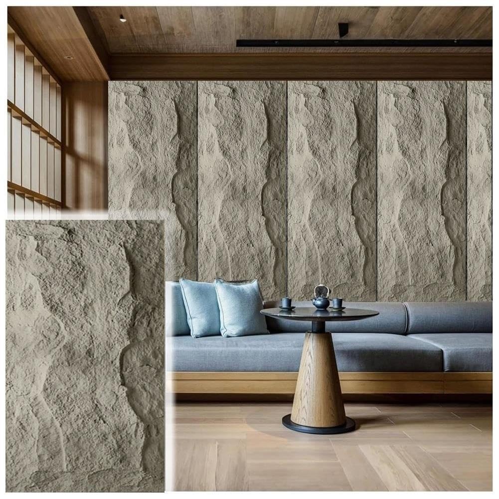 Paneles de pared 3D con efecto piedra,Materiales de revestimiento de parede