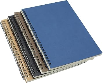 Yansanido Spiral Notebook, 4 Pcs A5 Craft Softcover 8mm Ruled 4 Color 60 Sheets -120 Pages Journals for Study and Notes A5-4 Color Lined