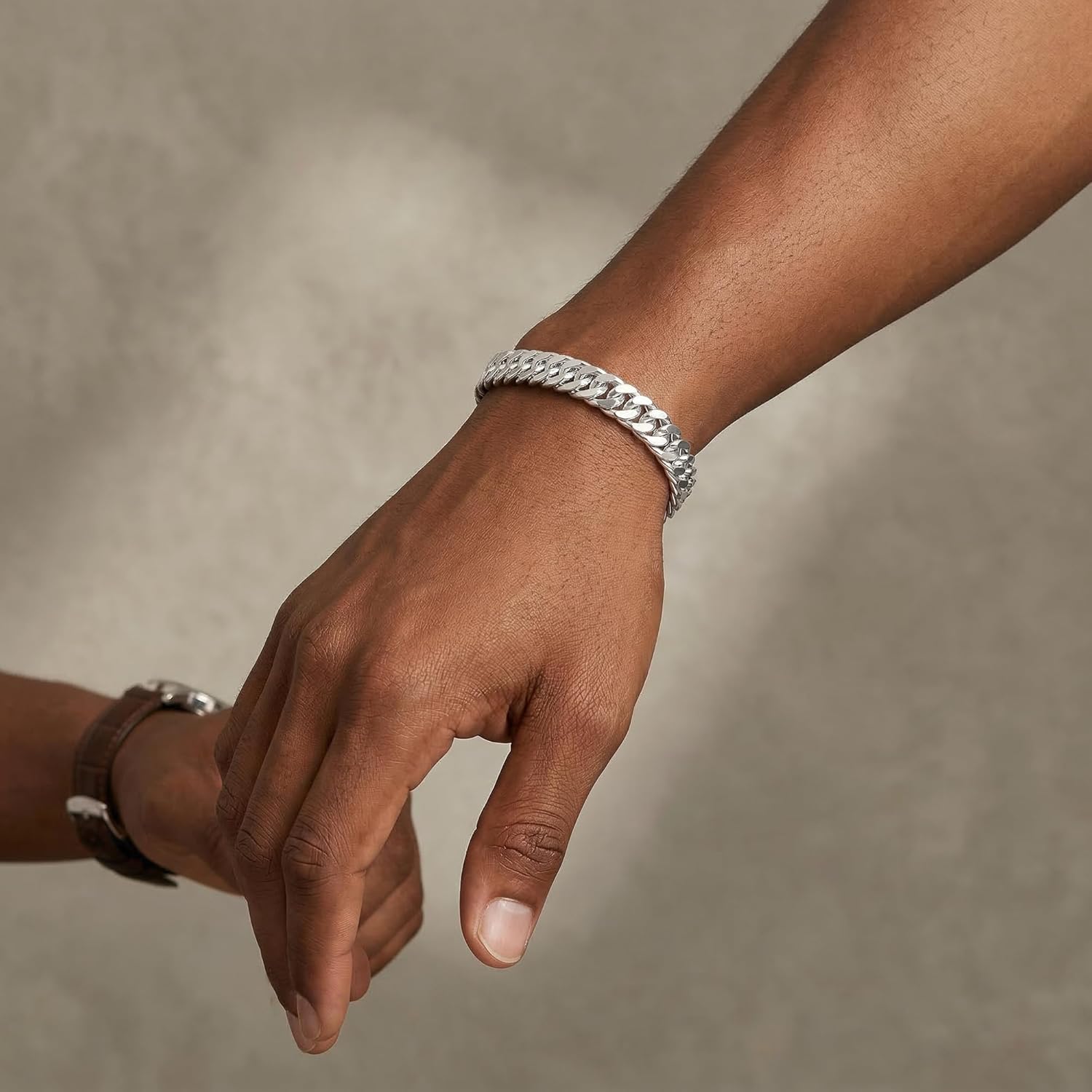 S925 Sterling Silver Bracelet for Men - 10MM S925 Sterling Silver Over Rope Chain Bracelet Diamond Cut Silver Bracelets Gifts for Men 7.5/8/8.5/9Inch