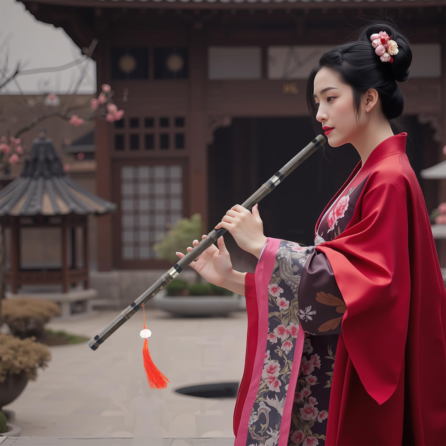 F-Taste: Bambus, Xiao, handgefertigt, professionell, 8 Löcher, vertikale Xiao-Flöte, violett, Bambus, Xiao, chinesisches traditionelles Musikinstrument, geeignet für Anfänger und Erwachsene