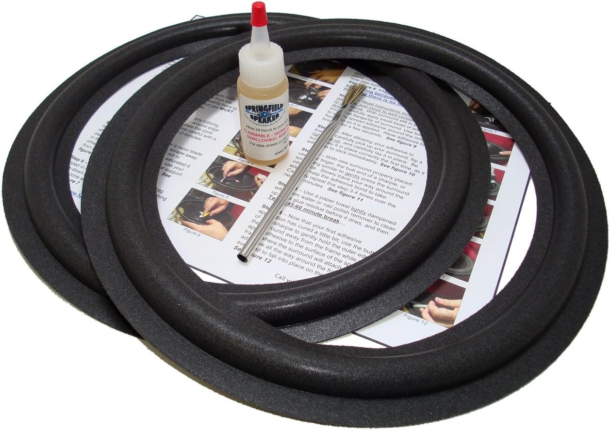 12" Angle-Attach Foam Surround Edge Repair Kit - Compatible with Pioneer HPM-900, CS-609, CS-629, CS-7000, CS-710, CS-720, CS-722, CS-722A, CS-77, S-801, CS-822, Many More