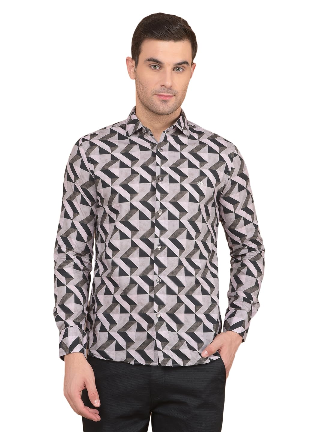 Crimsoune Club Men's Black Printed 100% Cotton Shirt-picture-13
