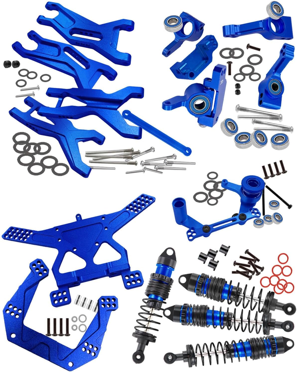 RC Steering Bellcranks Upgrade For 1/10 ECX 2WD Cars - Aluminum Alloy Navy Blue Steering System