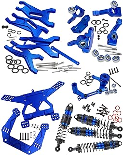RCMYou Upgrades Part for 1/10 Slash 2WD/Slash 2WD VXL,Alloy Big Bore RC Shocks Absorber,Suspension Arm,Caster Block,Steering Blocks,Rear Stub Axle Carriers,Steering Bellcranks,Shocks Tower,Navy Blue