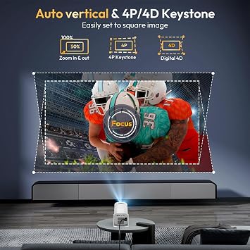 XGODY Gimbal 3 pro Mini Portable Smart Projector for Bedroom, Built in Apps | 2026 Android 14 Projector with Wifi6 Bluetooth5.4, Supports 4K 1080P, Native 720P, Auto Keystone with 180° Stand for Ceiling
