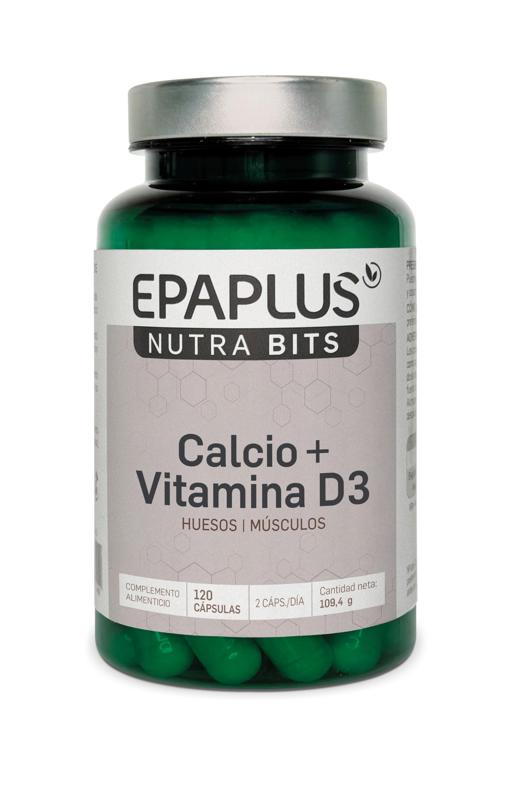 EPAPLUS Nutrabits Calcio + Vitamina D3 | 500 mg Calcio + 250 µg D3 por Dosis | Contribuye al Mantenimiento de Huesos y Función Muscular | 120 Cápsulas