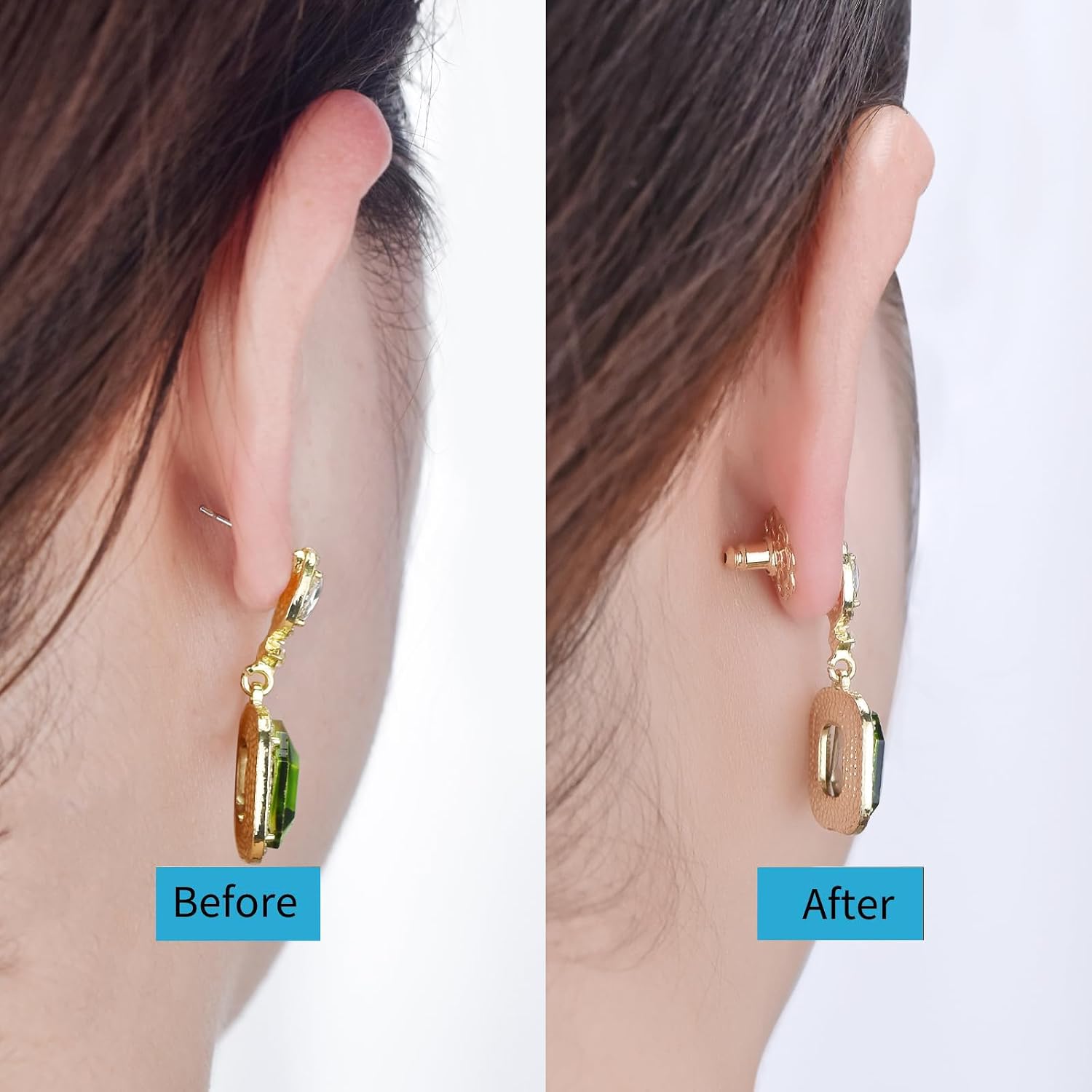 Locking Earring Backs for Studs,EBFDOH Big Earring Backings for Droopy Ears Heavy Earrings Support Backs Large Earring Backers for Heavy Earrings Lifters Backs,Mixed Color