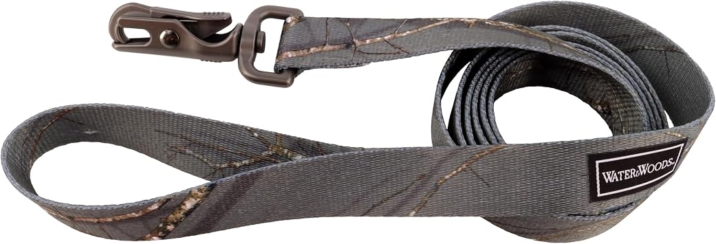 Water & Woods Patterned Dog Leash by Coastal Pet - Strong Dog Leash - Scissor Snap Closure - Fray-Resistant Nylon - Stylish Patterns - Country Roots Evergreen, 1" x 6