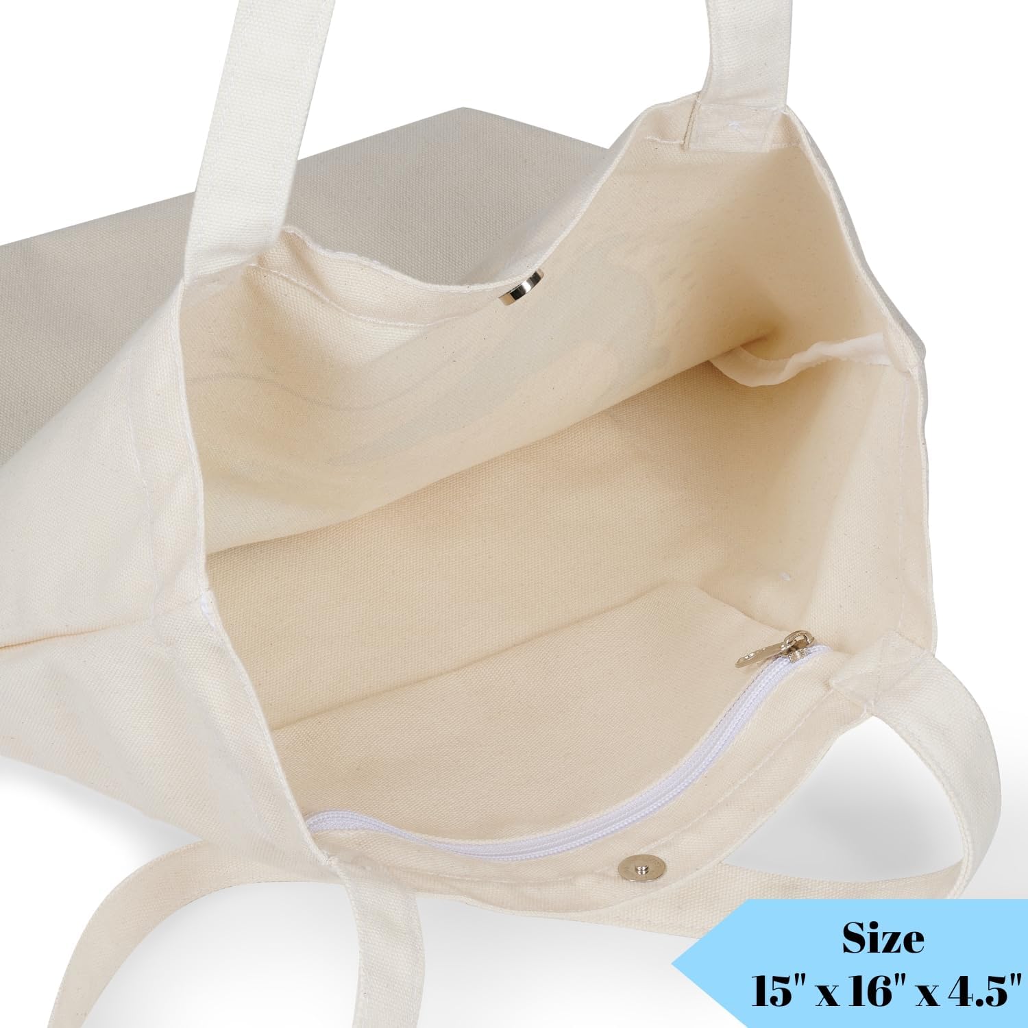 Dolphin Tote Bag Set of 2, 100% Cotton Canvas with Zipper Closure and Multiple Pockets, Large and Small Multi-Purpose Bag for Shopping, School, Travel, Gifts