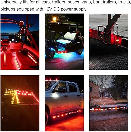 Miniatura 6 de FXC 10 luces LED redondas de 34 pulgadas luz indicadora lateral delantera trasera para camión coche autobús remolque furgoneta caravana barco